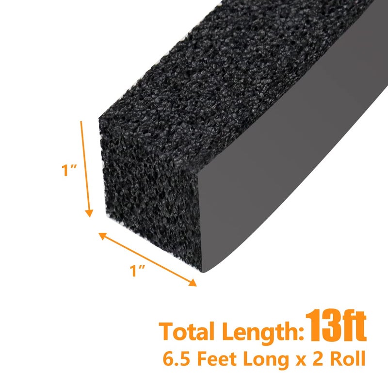 LBG Products Window Air Conditioner Foam Insulating Strip,1 Inch Wide X 1 Inch Thick,Window Seal Weather Stripping with High Resilience,6.5 Feet Long x 2 Roll - Image 2